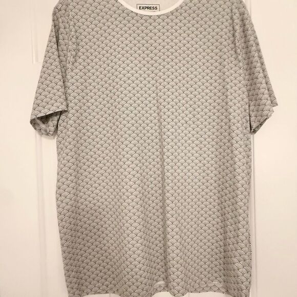 Express Other - Men's Express Gray Patterned Short Sleeve Tee Large NWT